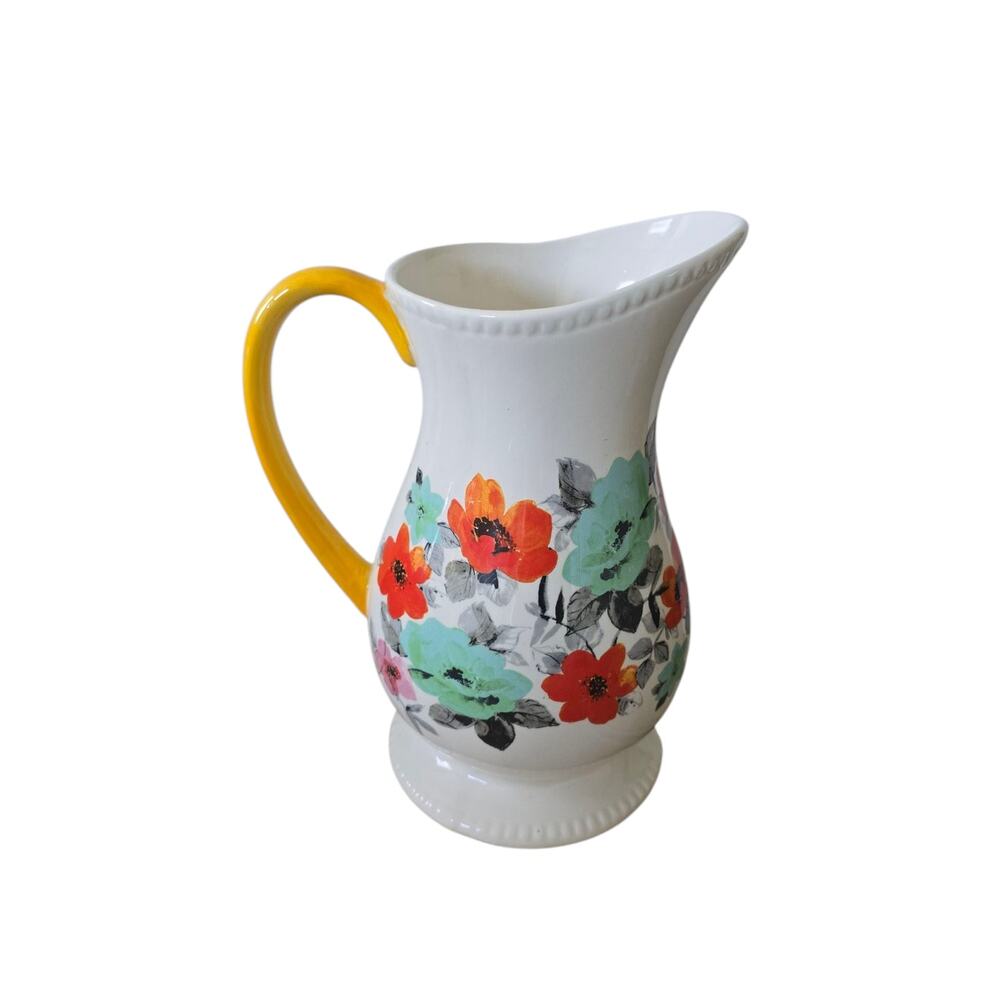 Pioneer Woman 10" Stoneware Pitcher/Vase Floral Pattern - Picture 4 of 5